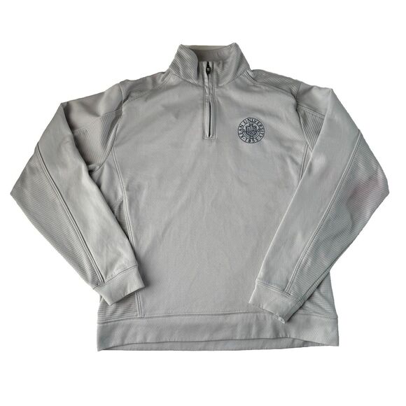 Cutter & Buck Sweatshirt Mens Gray L/S  1/4 Zip CB DryTec Kean University Small - Picture 1 of 16
